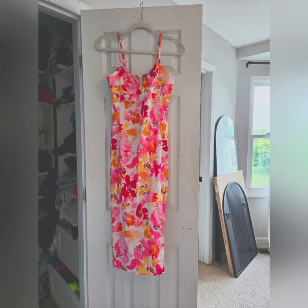 Floral Pink and Yellow Dress